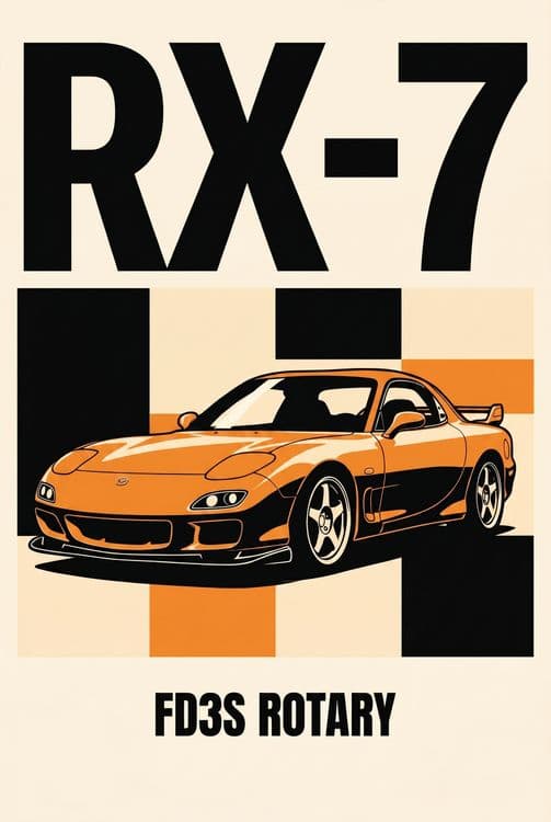 RX-7 FD3S Rotary Retro Graphic