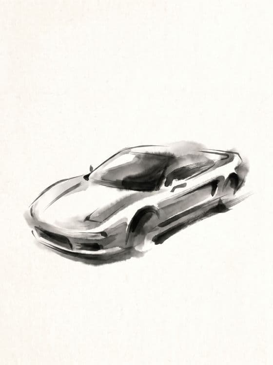Minimalist NSX Sumi-e Art