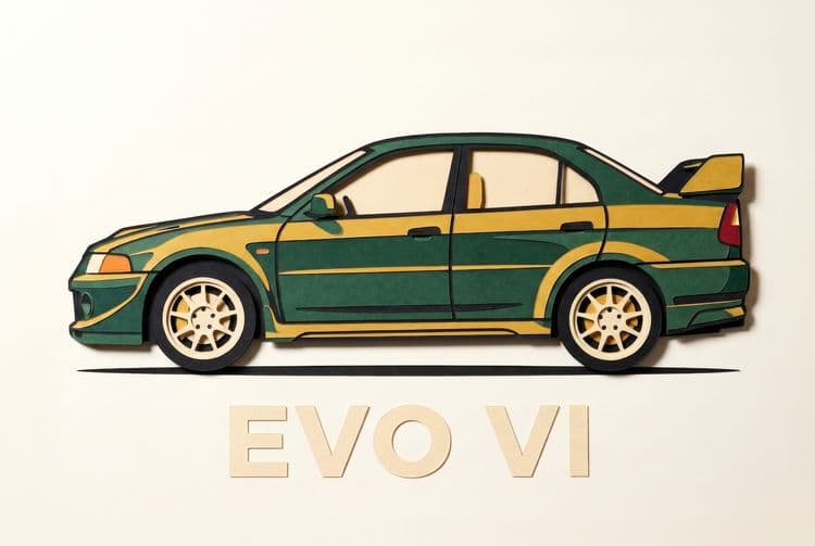 Paper Cutout Evo VI Graphic