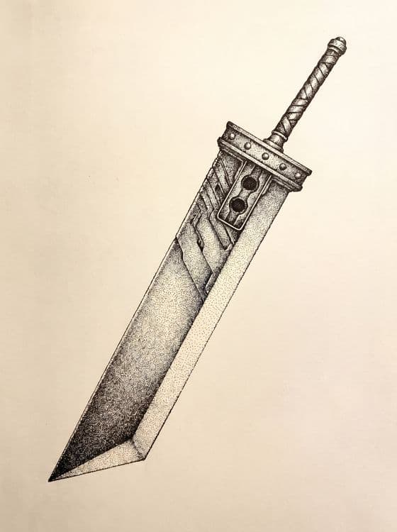 Pen and Ink Buster Sword