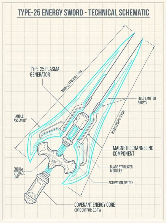 Energy Sword Technical Schematic