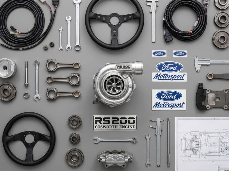 Ford RS200 Cosworth Parts Knolling
