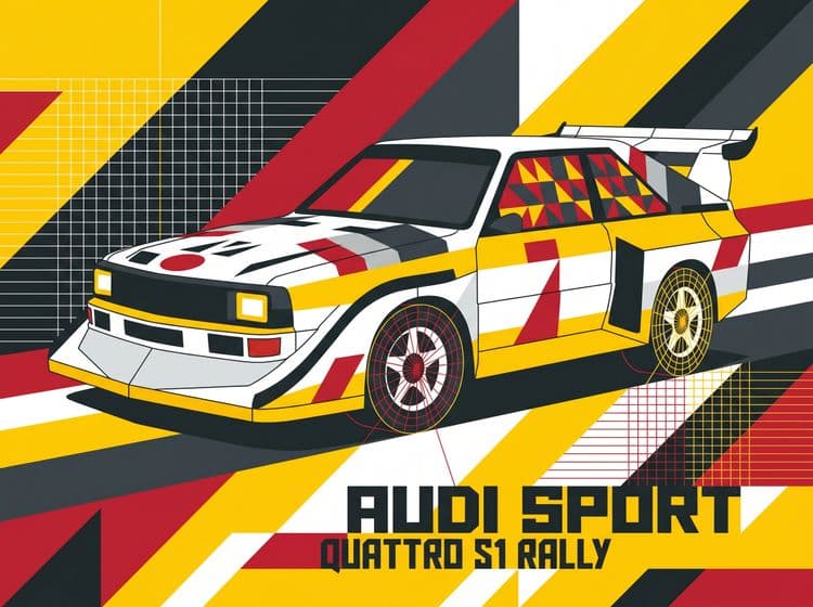 Audi Sport Quattro S1 Geometric Art
