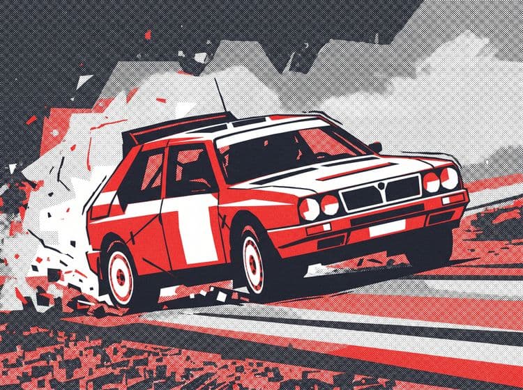 Lancia Delta S4 Halftone Pop Art