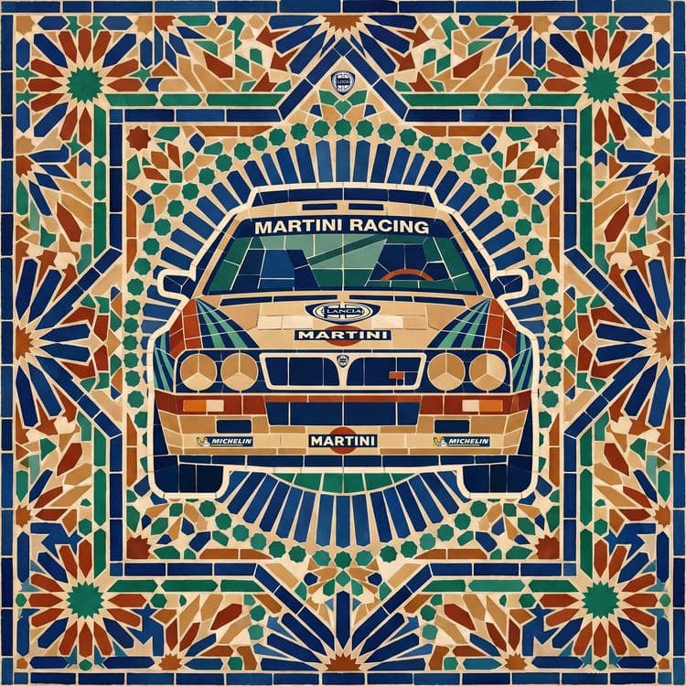Lancia Delta S4 Mosaic Tile Art