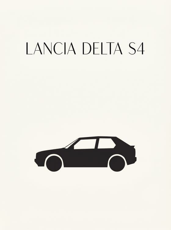 Lancia Delta S4 Minimalist Silhouette Art