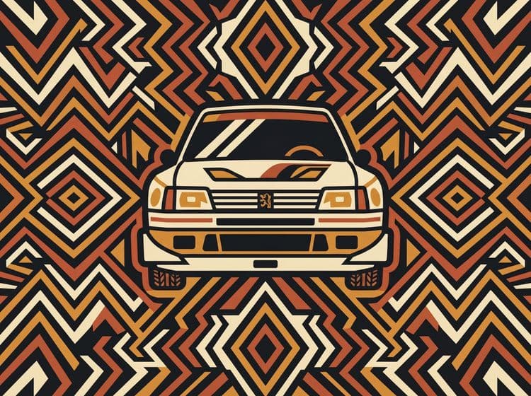 Peugeot 205 T16 Geometric Pattern Art