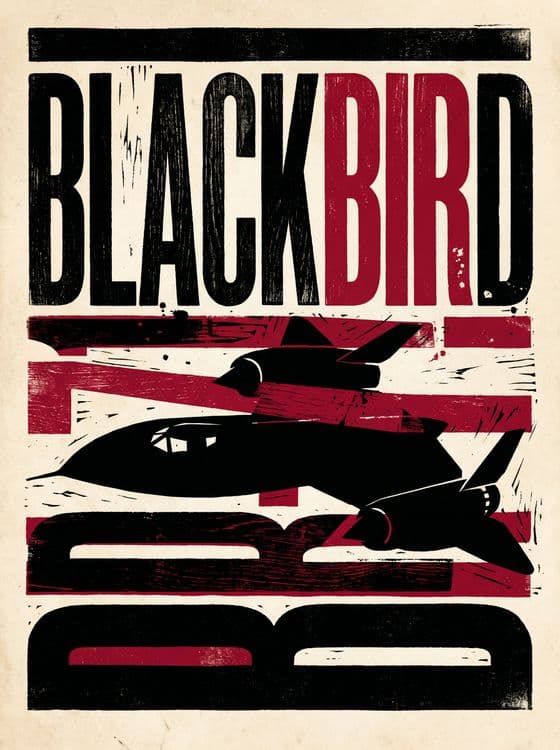 Blackbird Retro Linocut