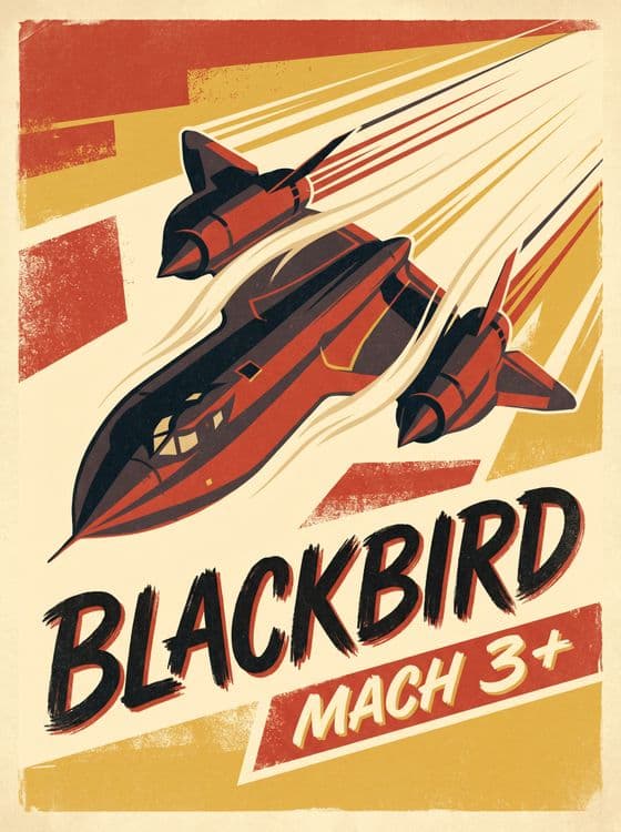 SR-71 Mach 3 Retro Poster