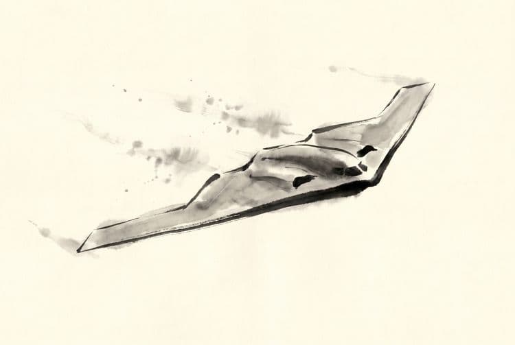 Sumi-e B-2 Spirit Stealth Bomber
