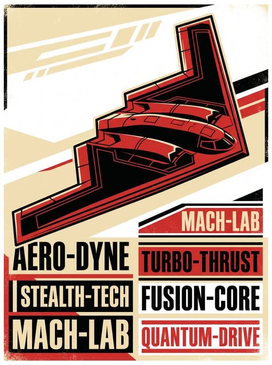 B-2 Spirit Retro Poster