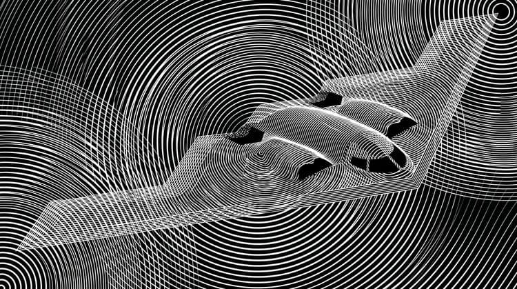 B-2 Spirit Op Art Distortion