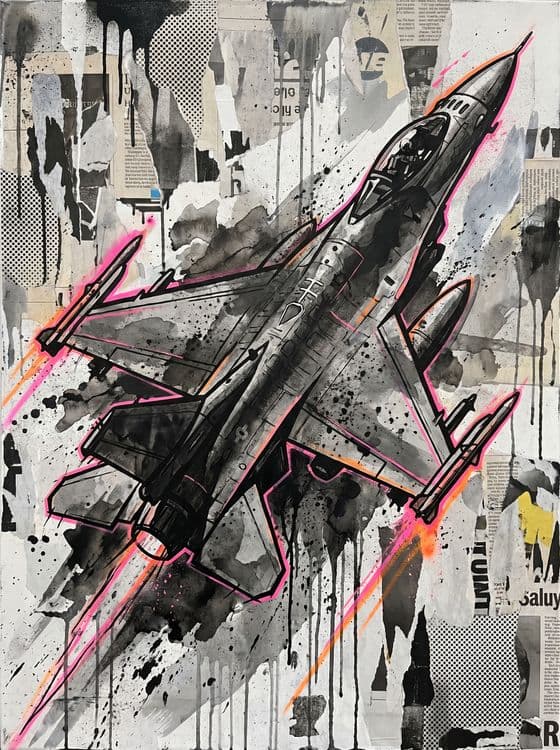 F-16 Street Art Collage