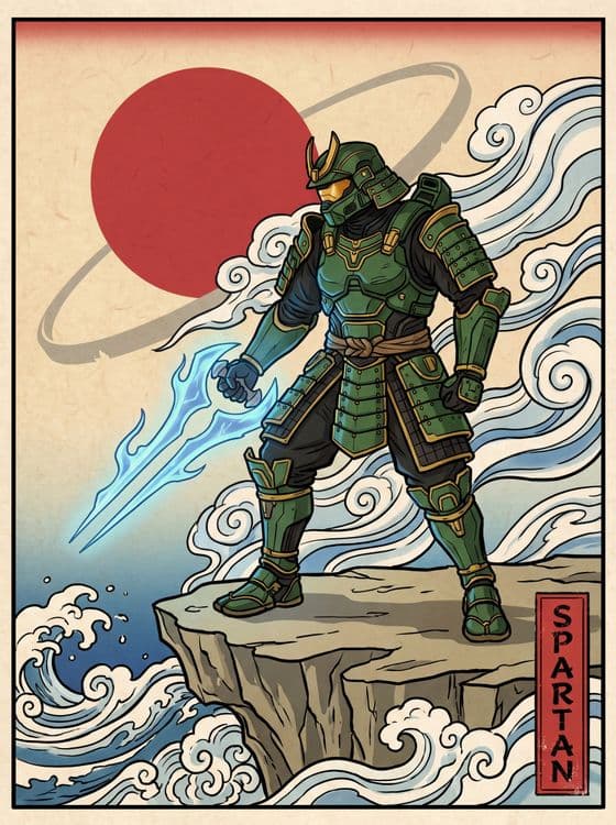 Ukiyo-e Spartan Samurai