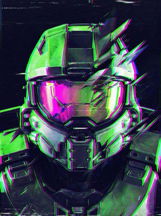 Master Chief Glitch Art Portrait