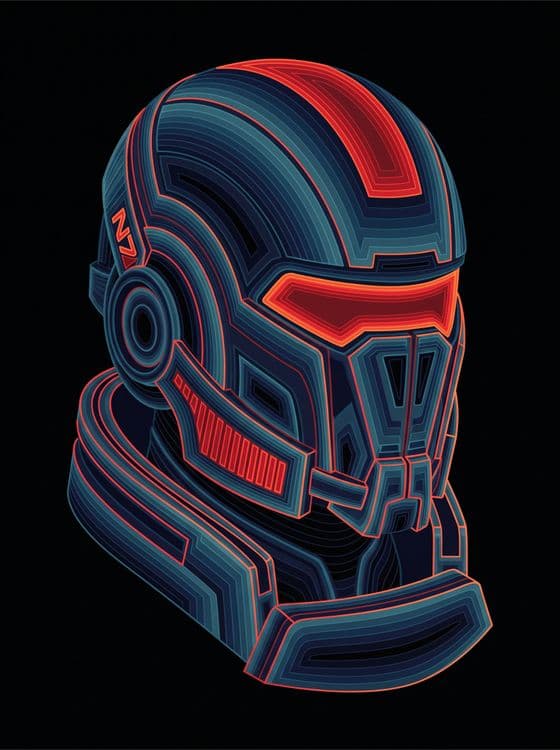 N7 Helmet Op Art Distortion