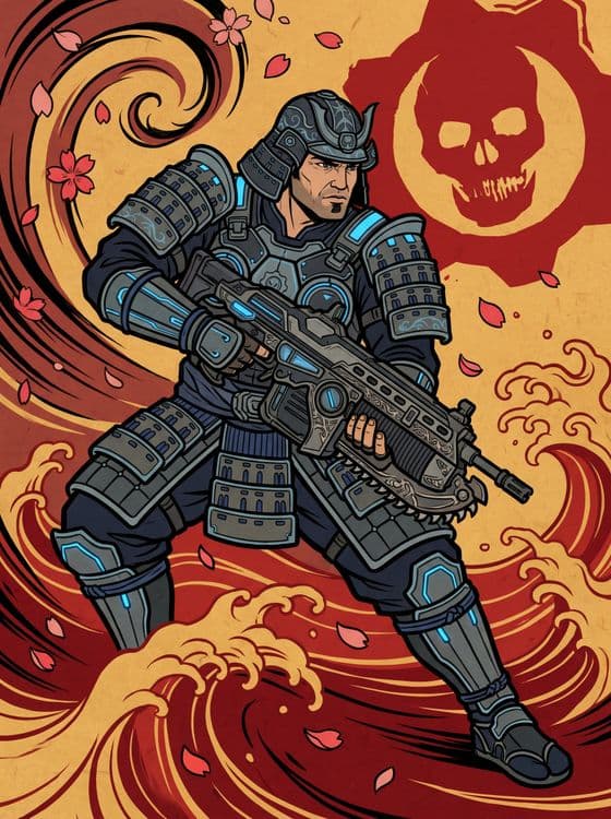 Ukiyo-e COG Samurai Marcus Fenix