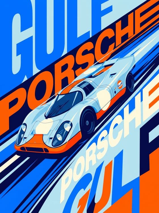 Porsche 917 Gulf Dynamic Typography
