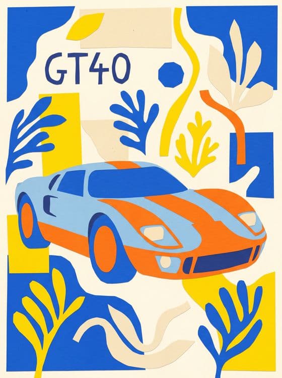 Ford GT40 Gulf Matisse Style Cutout