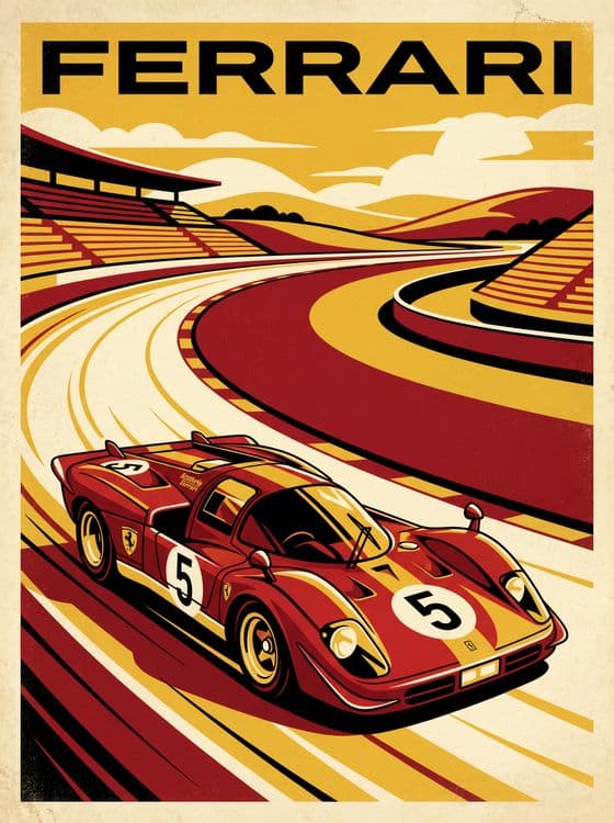 Ferrari 512S Vintage Speed Illustration