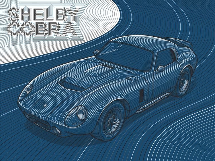 Shelby Cobra Daytona Coupe Topographic Art