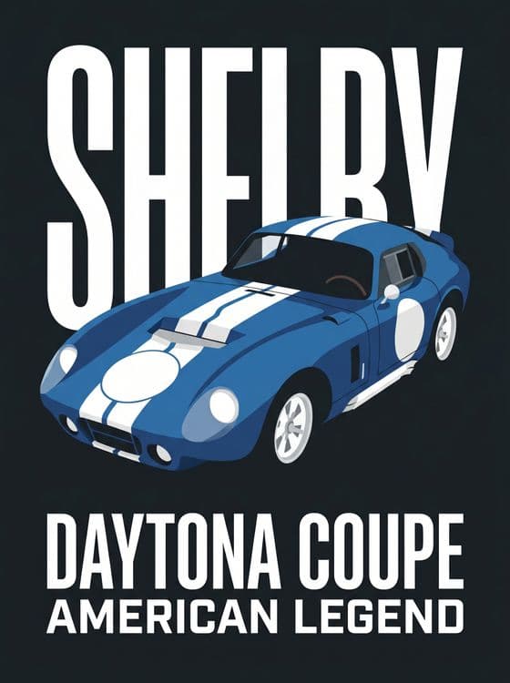 Shelby Daytona Coupe American Legend Retro Illustration