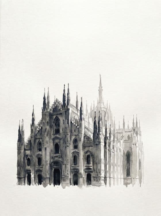 Duomo di Milano Watercolor Study