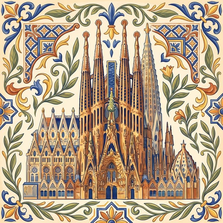 Sagrada Familia Majolica Motif