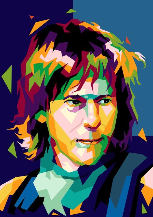Legend guitarist of Jeff Beck in trend illustration