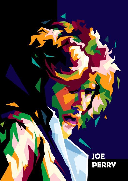 Joe Perry legend Guitarist in trend illustration