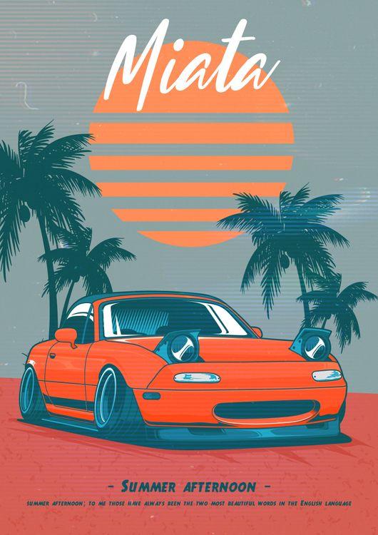 Miata JDM car with summer vibe