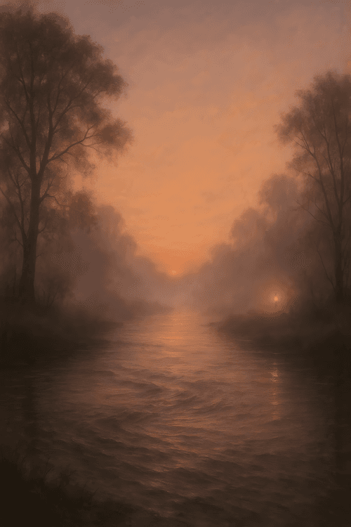Misty River Sunrise
