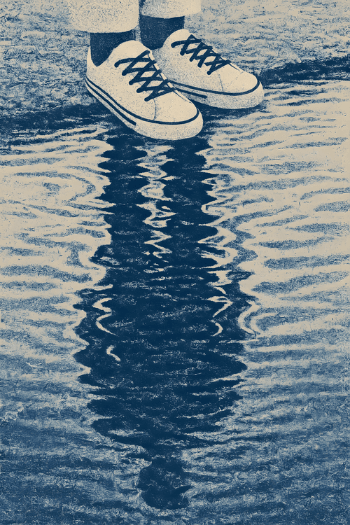 Indigo Puddle Reflection