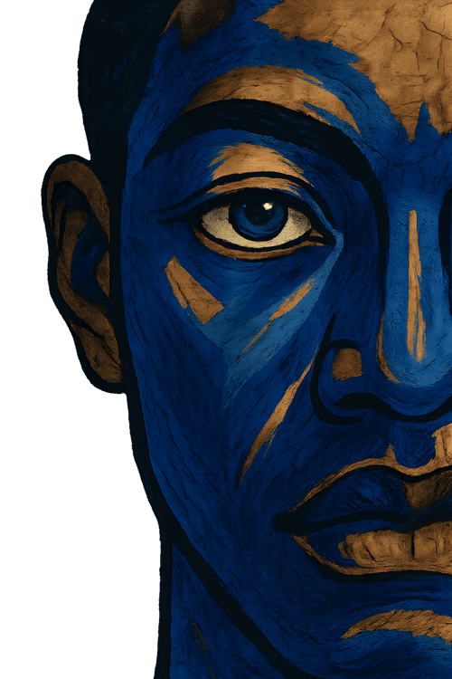 Gilded Blue Visage