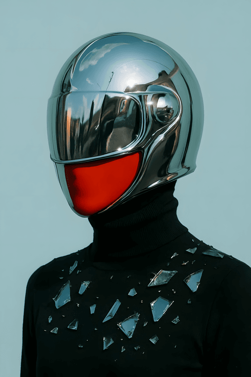 Chrome Helmet Portrait