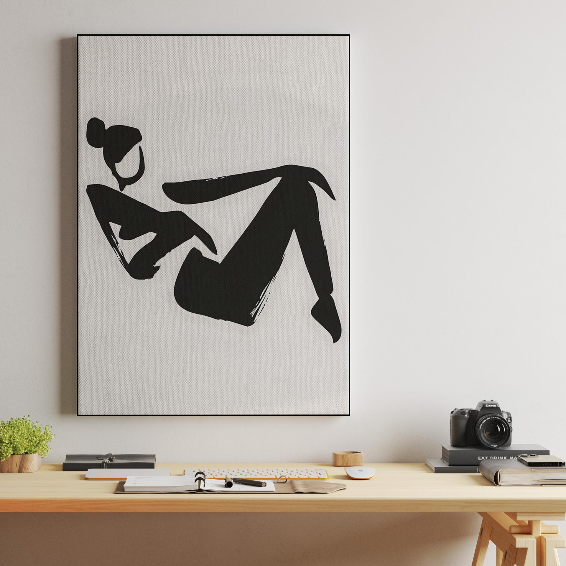Abstract Ink Woman Reclining