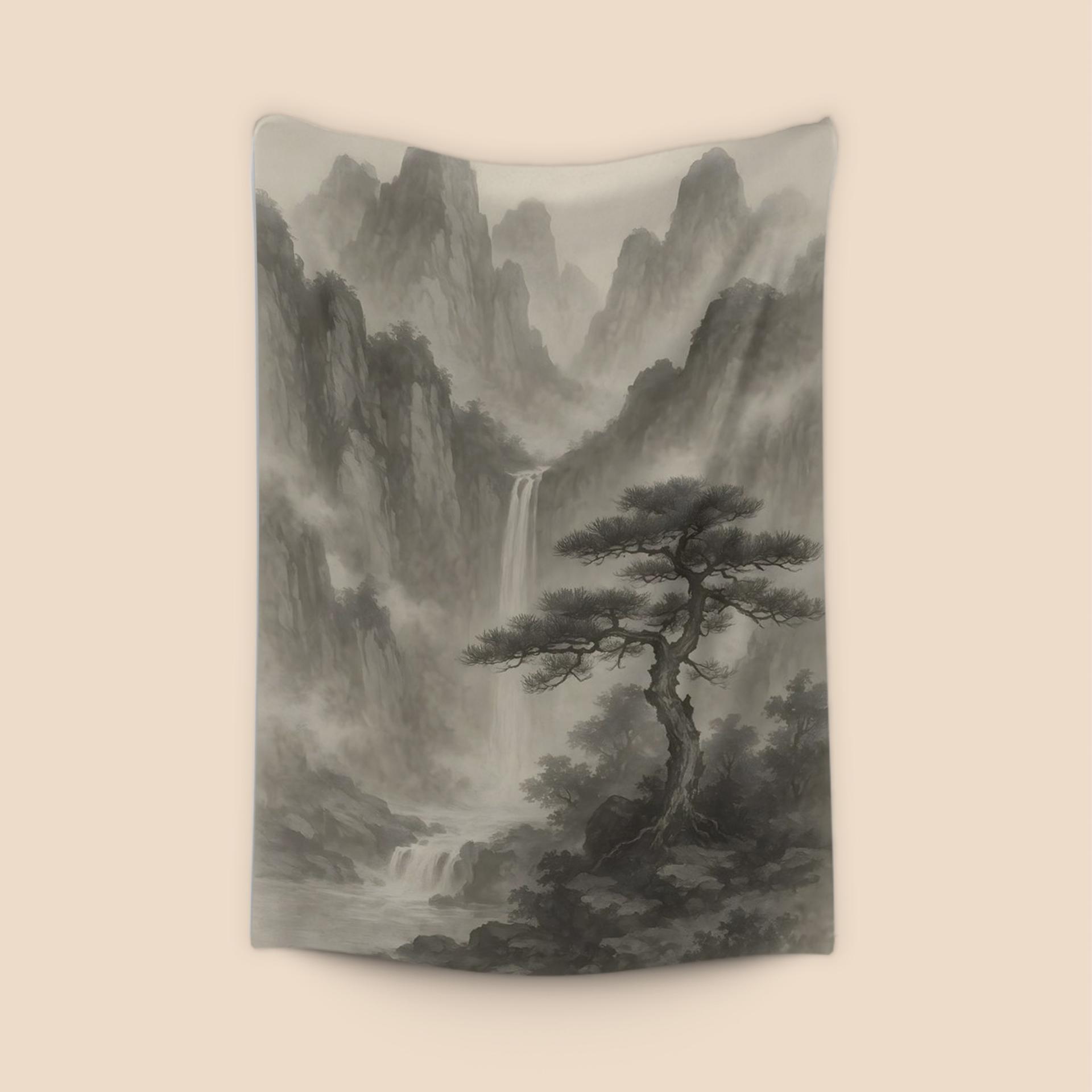 Ancient Pine and Misty Peaks