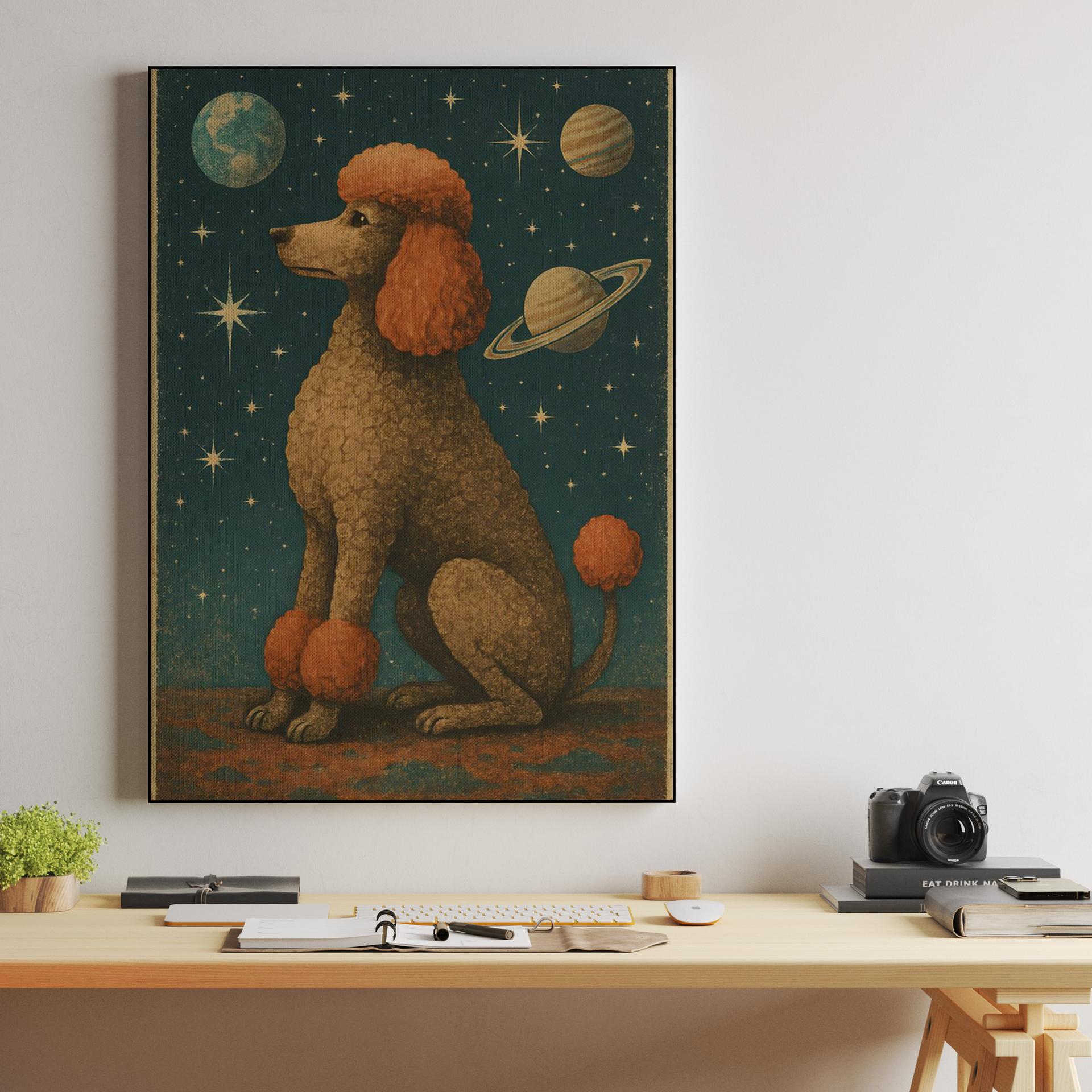 Celestial Poodle Vintage Illustration