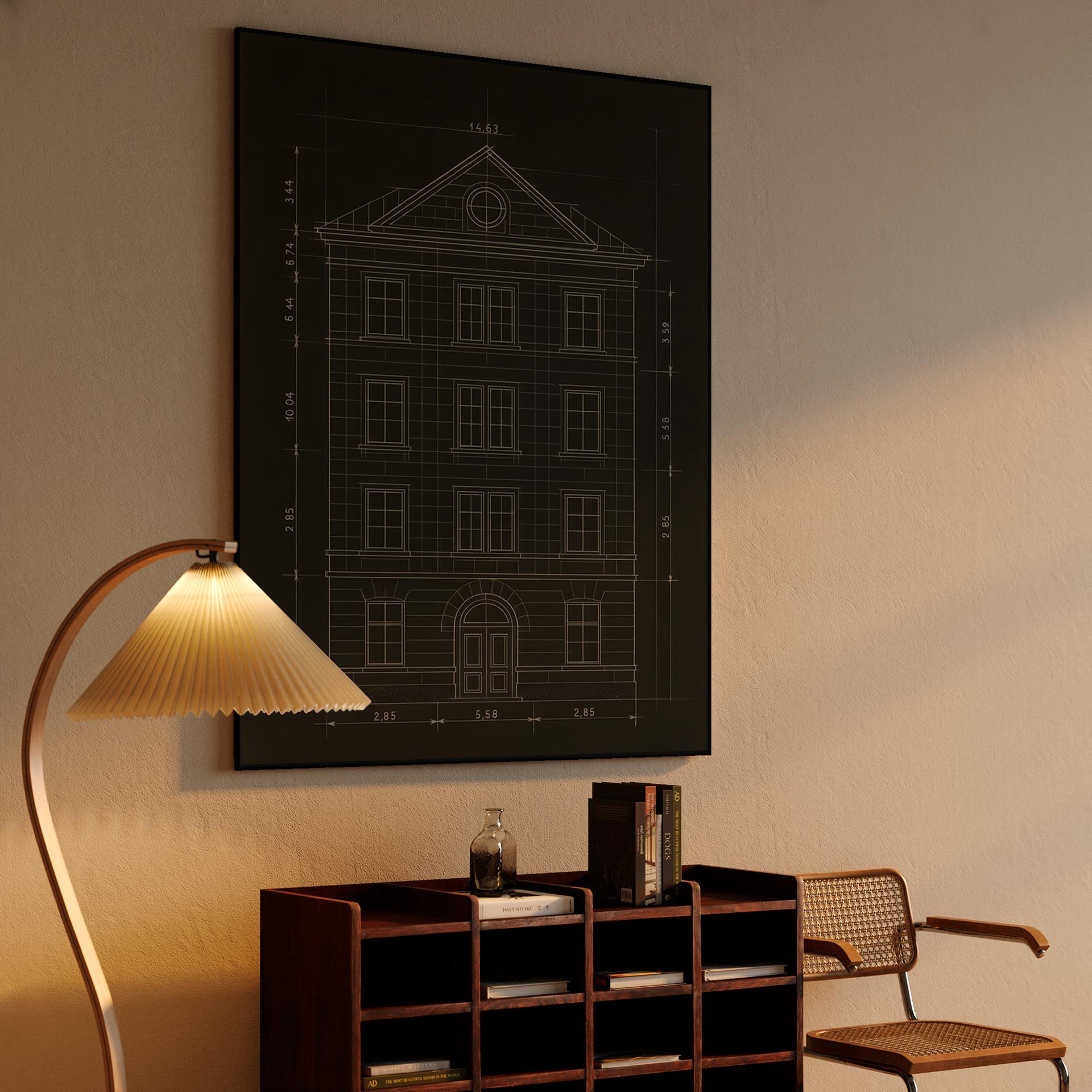 Classical Building Elevation Blueprint