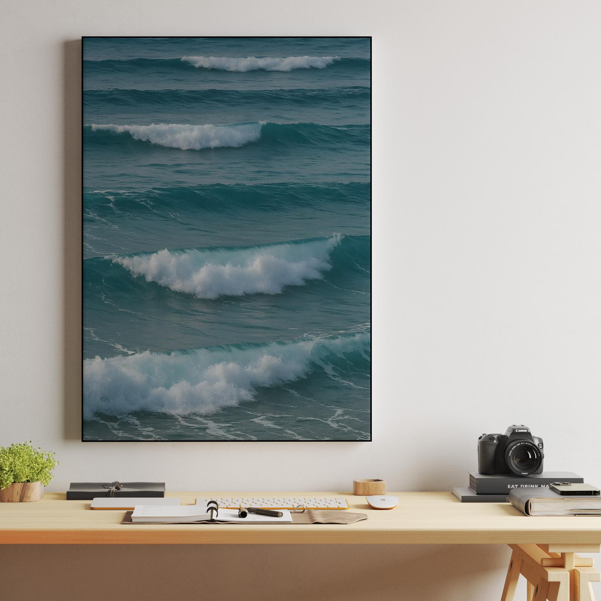 Endless Teal Rolling Waves