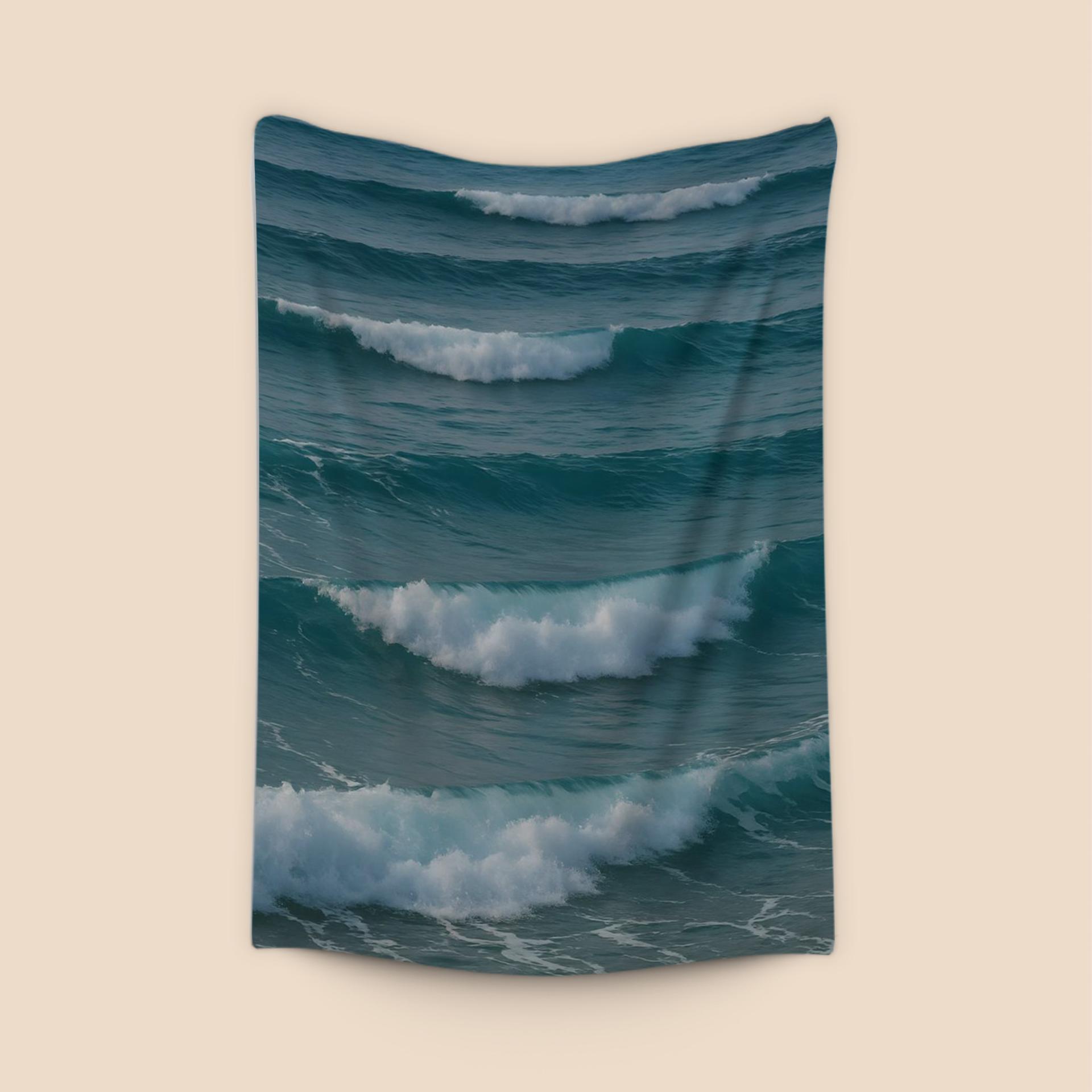 Endless Teal Rolling Waves