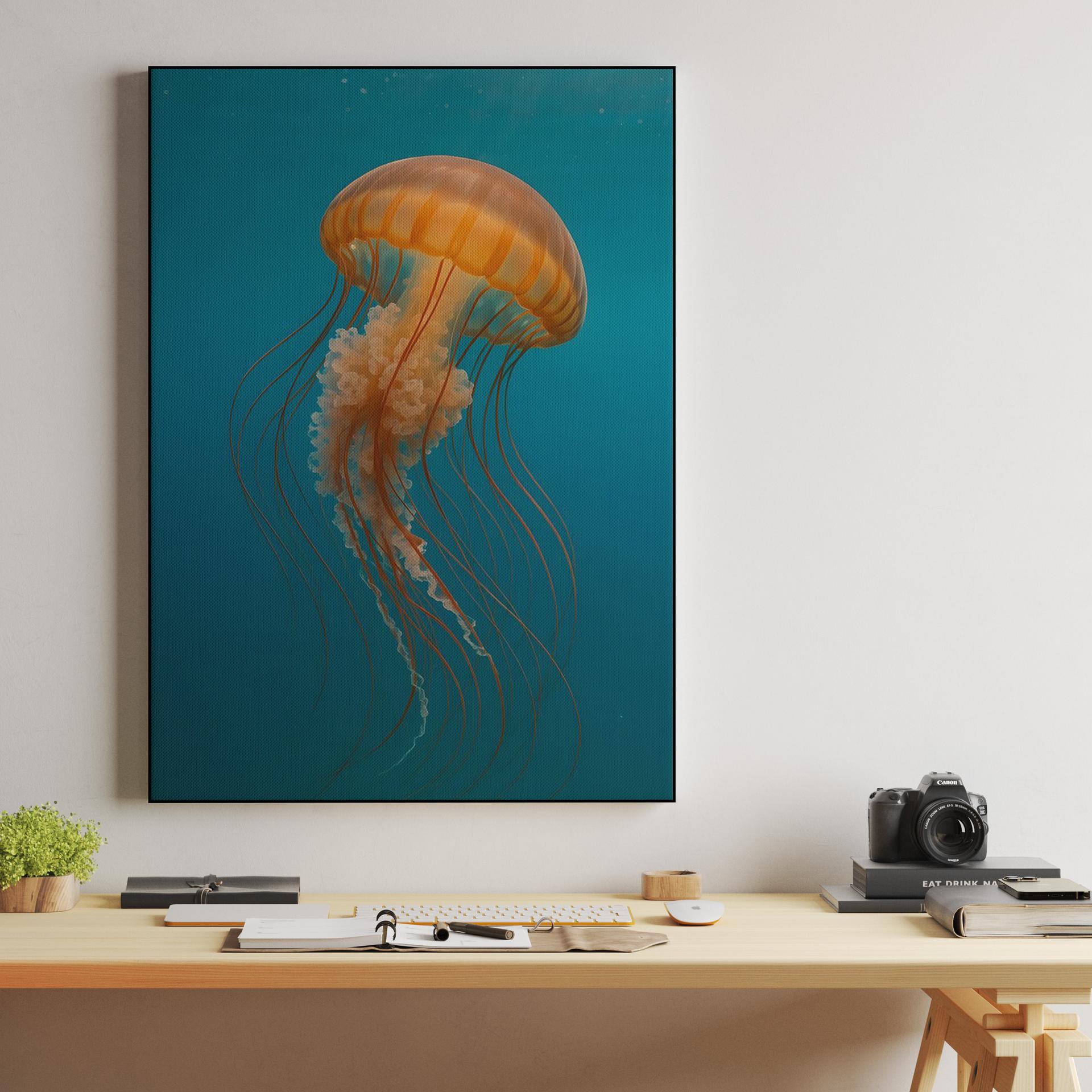 Floating Orange Sea Nettle Jellyfish