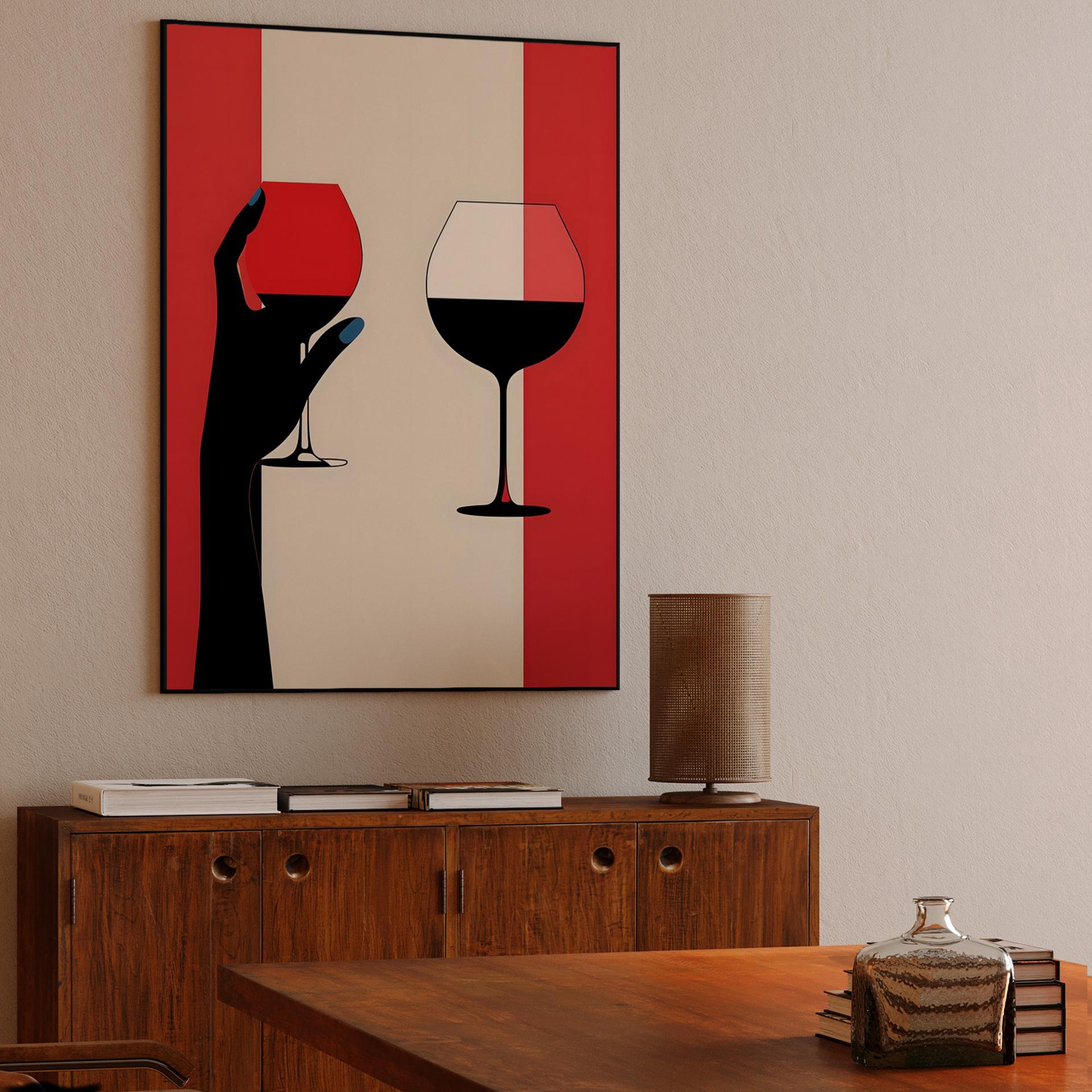 Geometric Red Wine Toast
