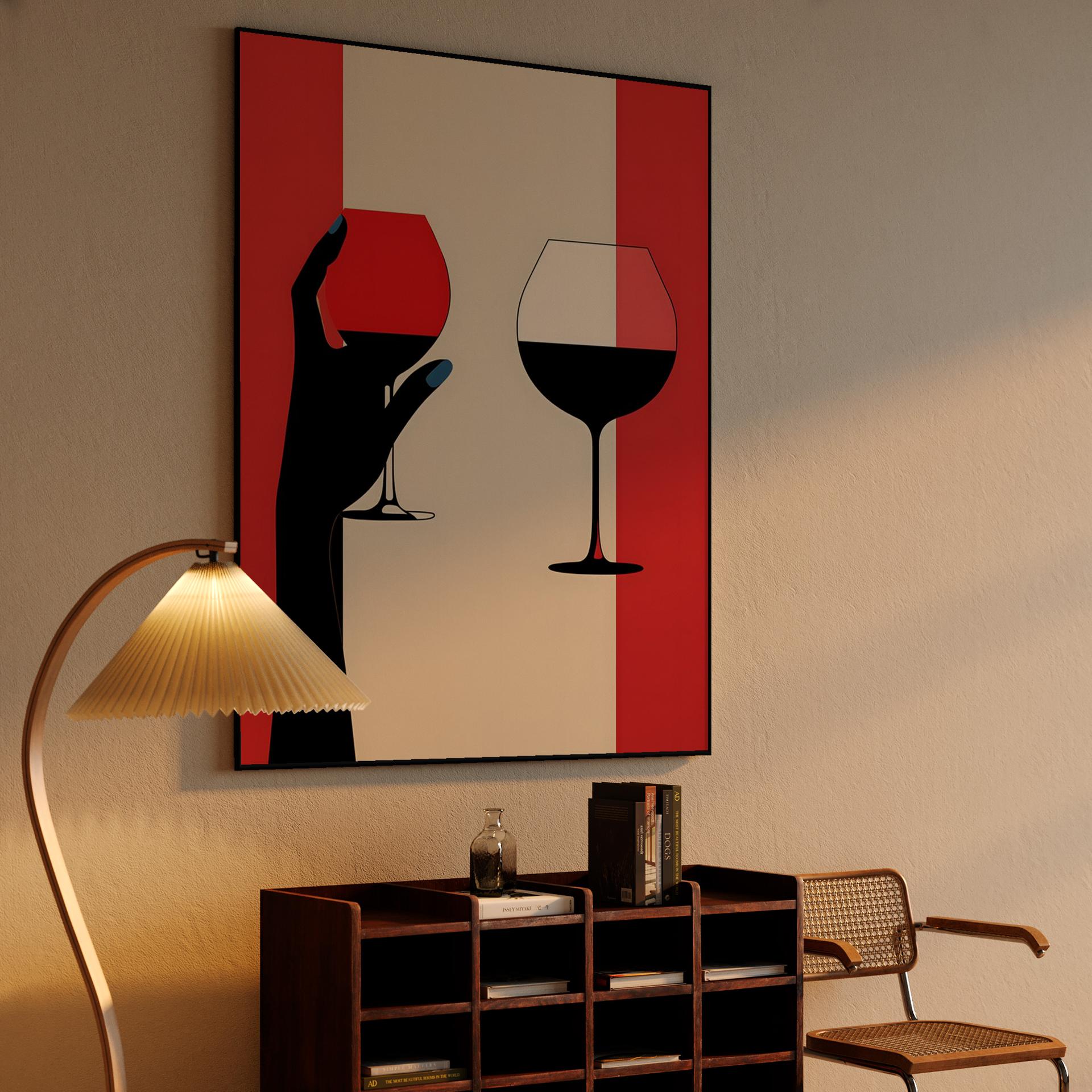 Geometric Red Wine Toast