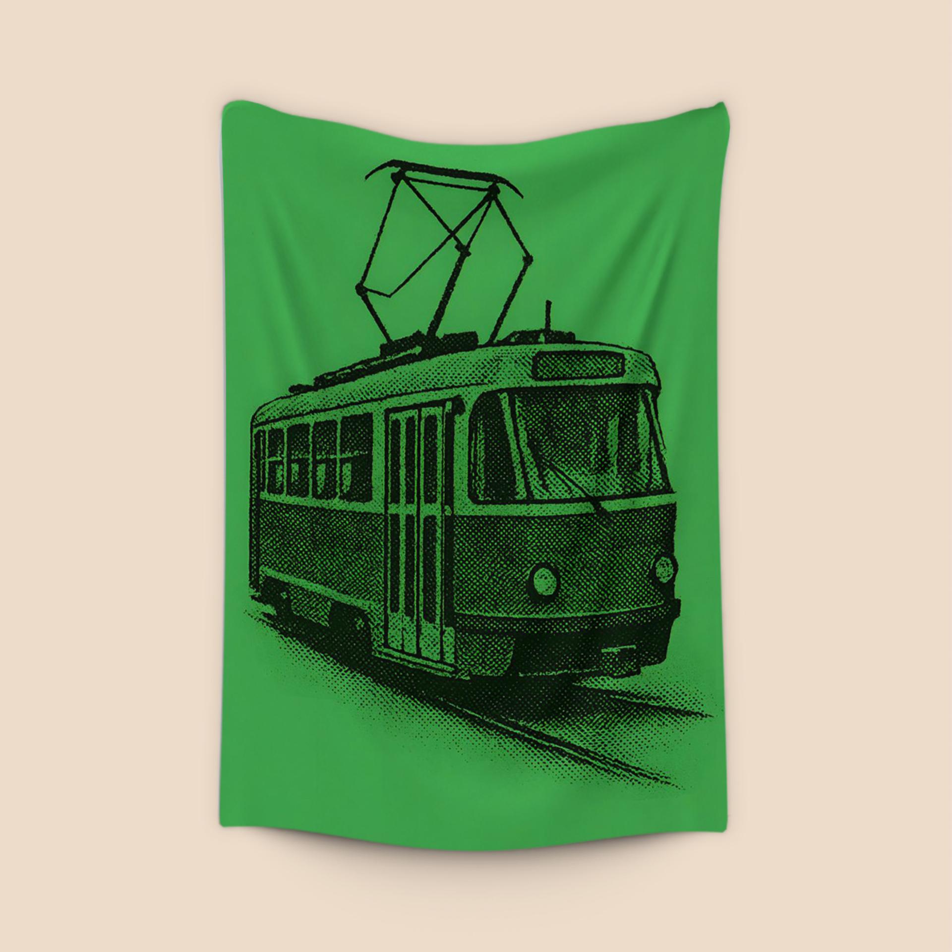 Green Halftone Tram