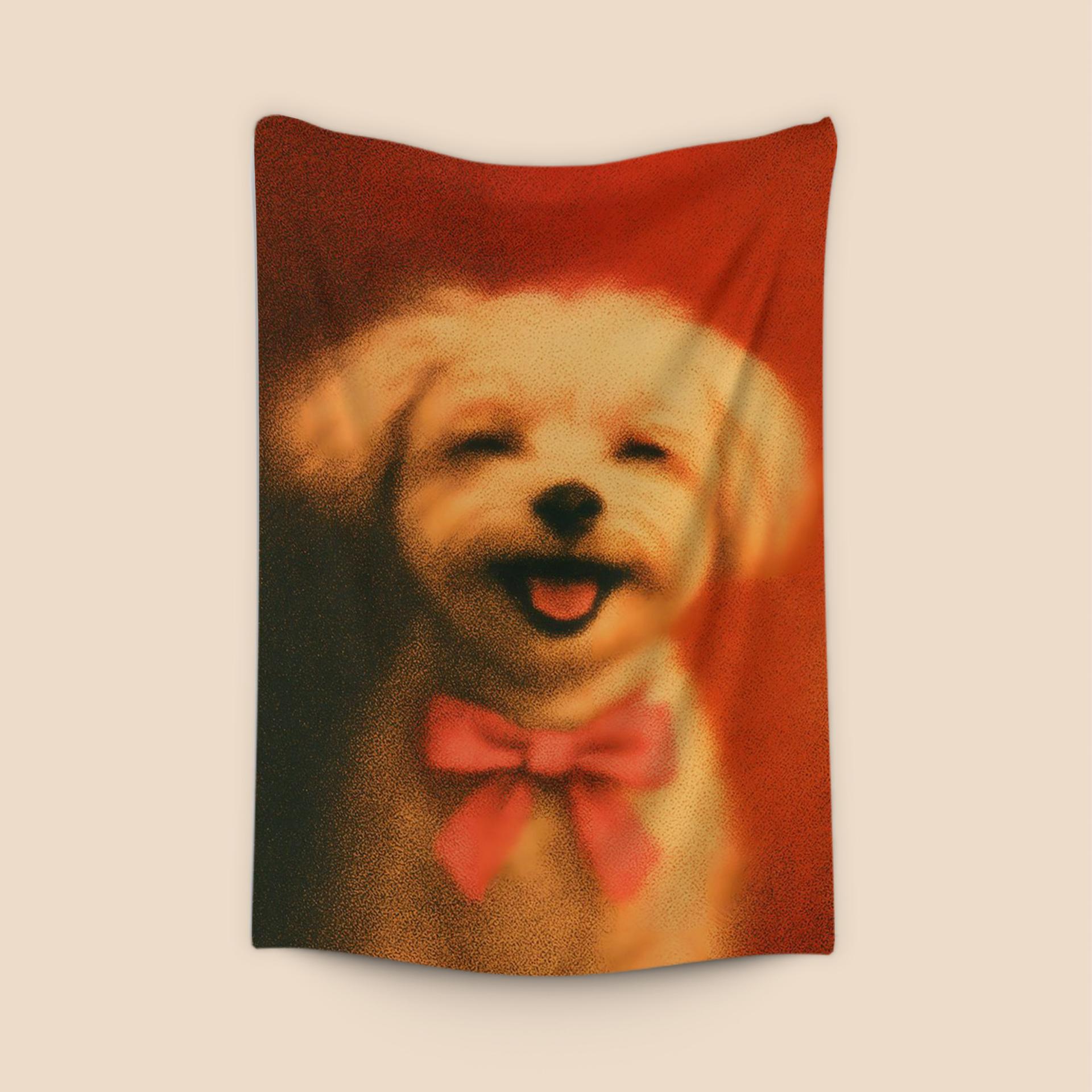 Joyful Stippled Puppy with Bow Tie