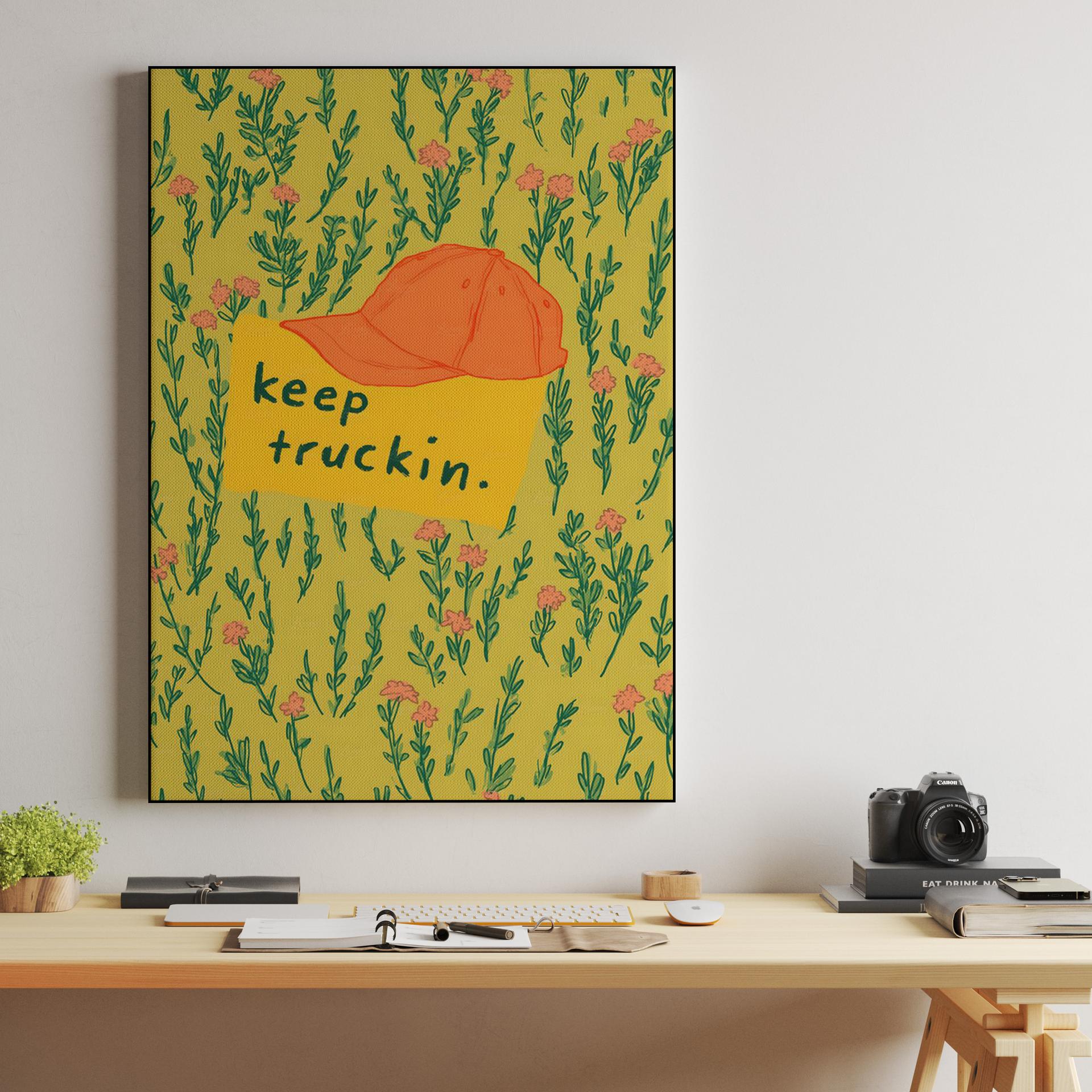 Keep Truckin Cap Illustration