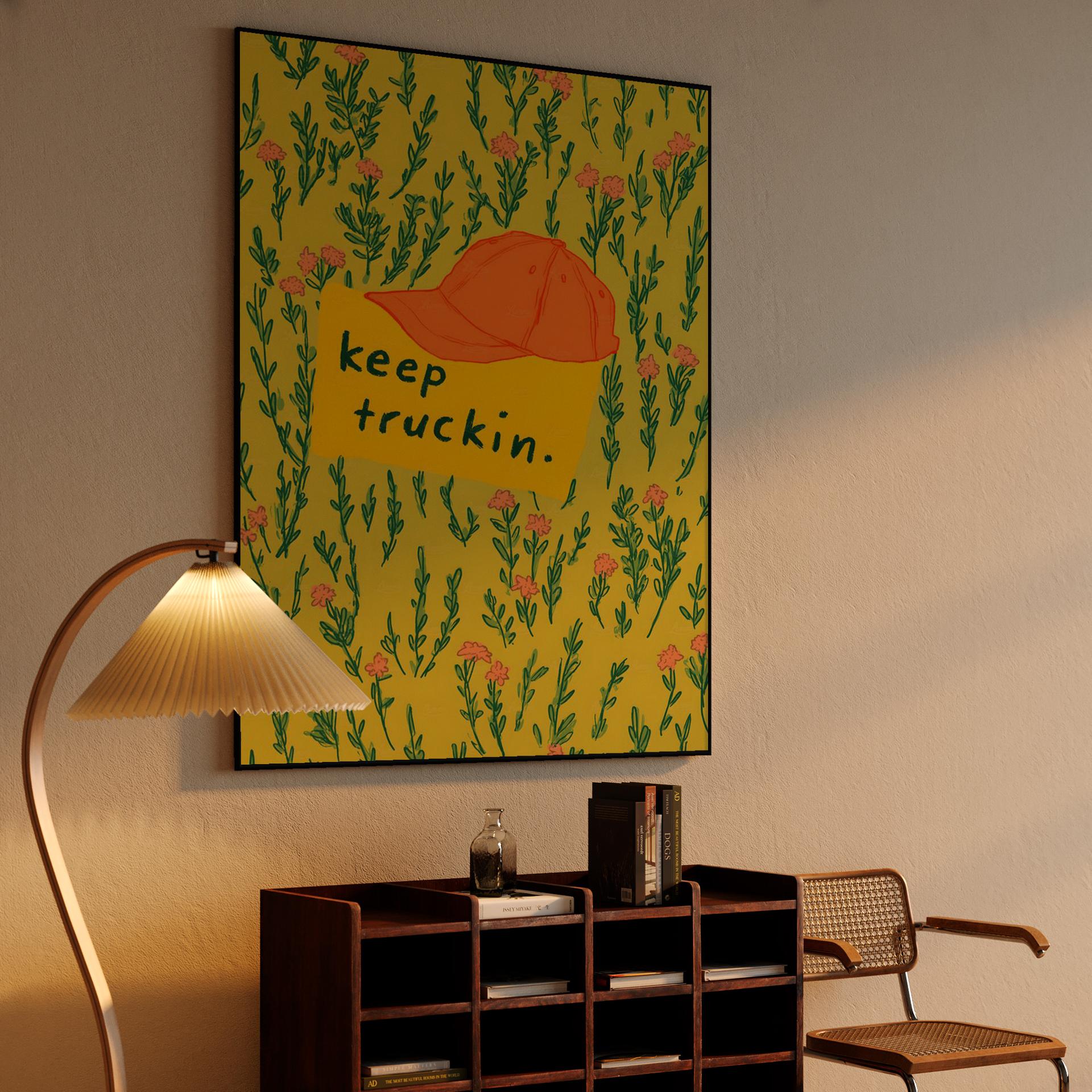 Keep Truckin Cap Illustration