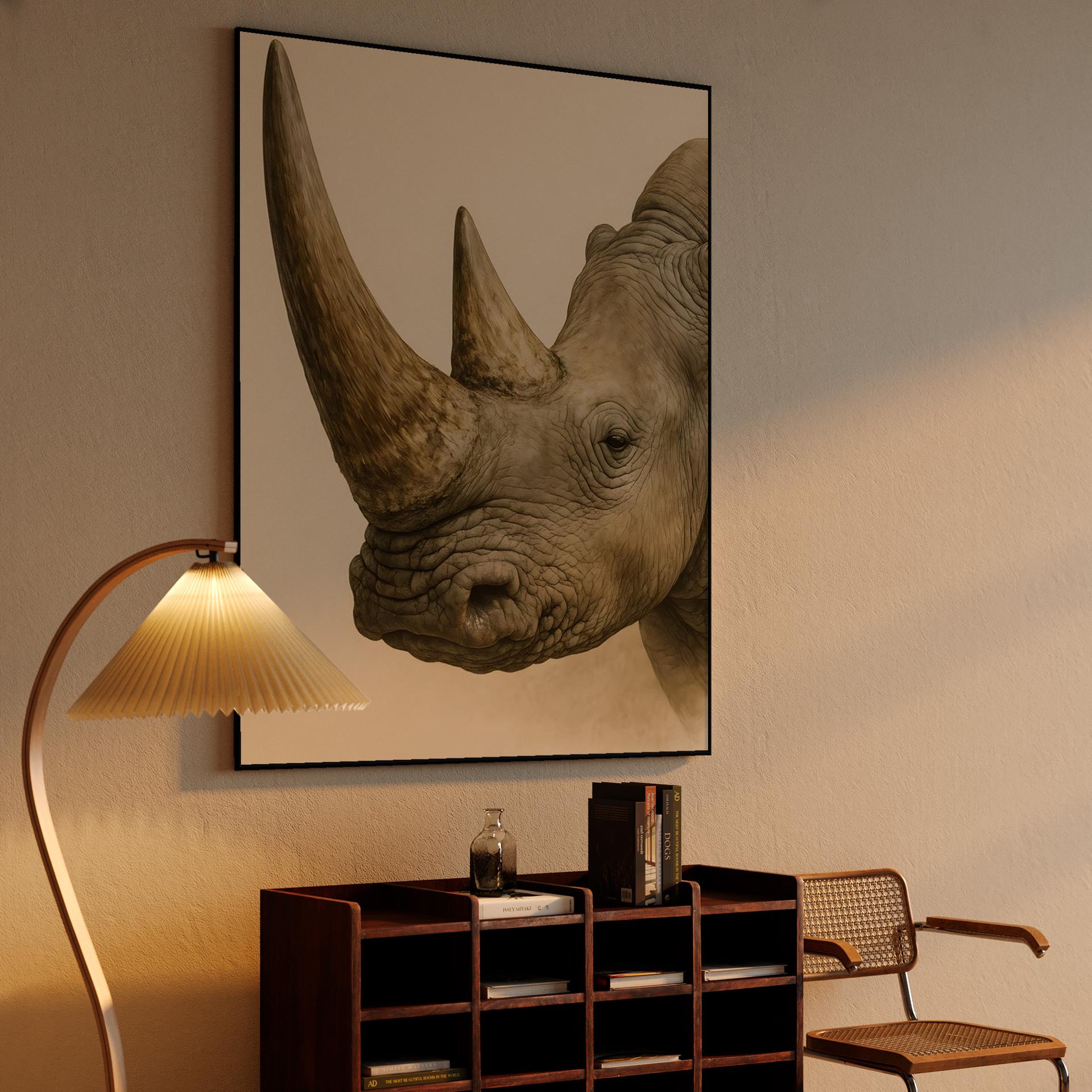 Majestic Rhinoceros Profile Illustration