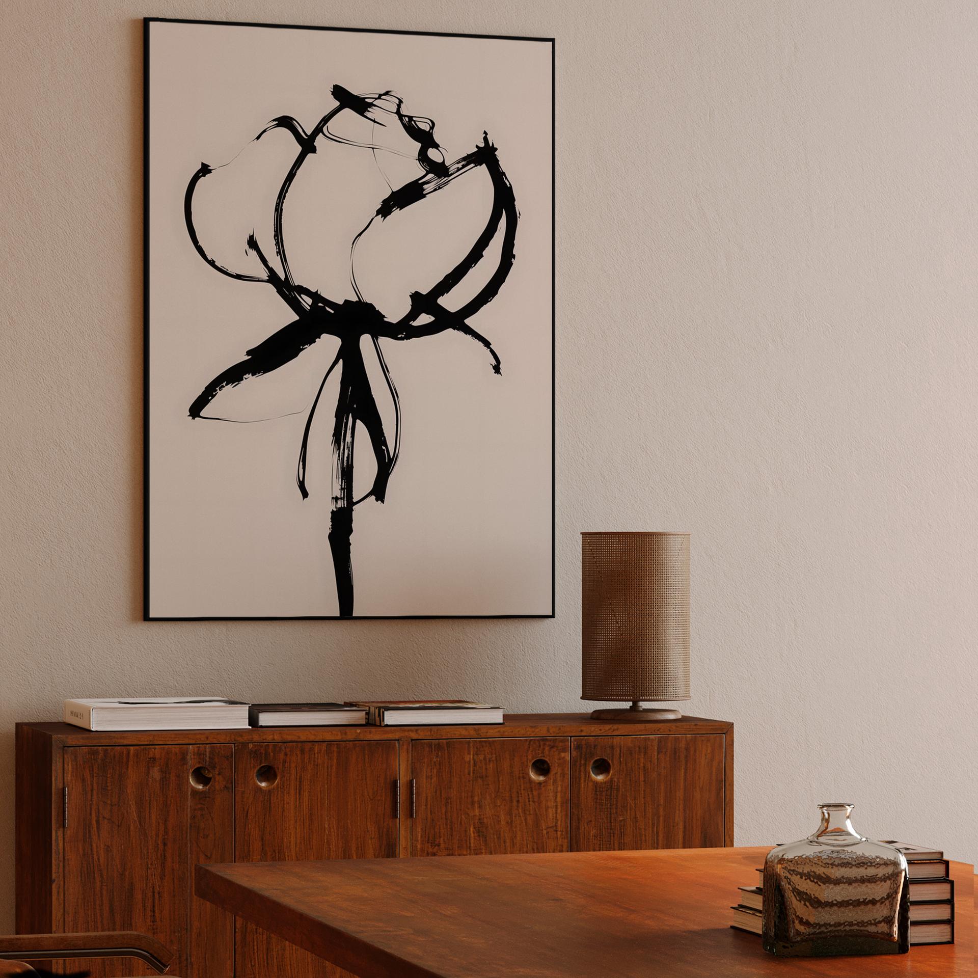 Minimalist Ink Rose